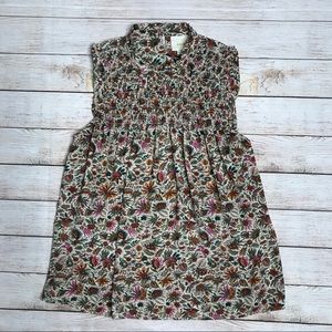 Maeve Anthropologie Floral Sleeveless Blouse